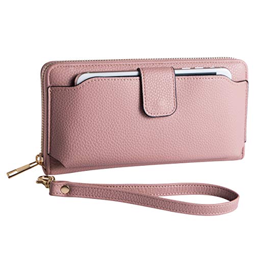 Wristlet Wallet Purses Women Cellphone Pocket Clutch (MAUVE) - Thumbnail 4