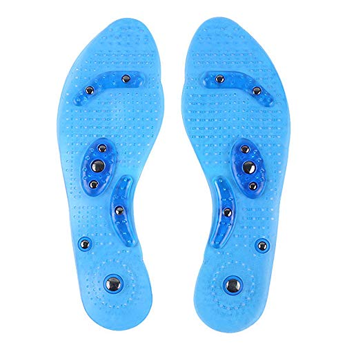 Massaging Insoles for Women Foot Pain Relief - Shoe Insoles Washable and Cutable for Men - Acupressure Magnetic Massage Foot Therapy Reflexology (Blue)
