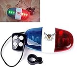 Allnice® Super Loud Bike Bicycle Police Car 6 LED Light 4 Sounds Trumpet Cycling Horn Bell Siren