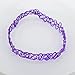 Kingfansion Stretch Gothic Tattoo Henna Choker Hippy Pendant Necklace Elastic 80s 90s (Purple)