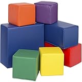 Best Choice Products 7-Piece Kids Soft Foam Block Play Set, Large Stacking Cubes for Sensory Development and Motor Skills - Multicolor