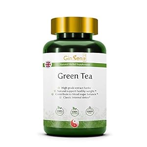 Green Tea Tablets Pure High Grade Extract, Natural Herbal Anti-Oxidant, Vegan & Vegetarian Friendly, Traditional Chinese Medicine by GinSen, Made in The UK (50 Gram)