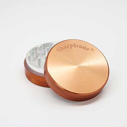 Sharp Stone Official Authentic Large 2 Piece Grinder Hard Top 2.5 Inches Brown + Free Performance Technology Wrist Band