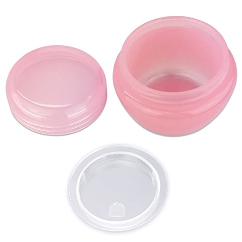 Beauticom 24 Pieces 50G/50ML Pink Frosted Container Jars with Inner Liner for Lotion, Toners, Lip Balms, Makeup Samples - BPA Free