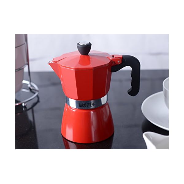 La Cafetiere La Cafetière Classic 3-Tassen-Espressokocher für den Herd, schwarz – 200 ml (7 FL oz), Edelstahl, One Size – Bild 3
