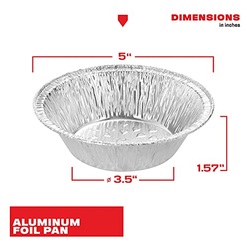 NoCry Premium Disposable 5 Inch Aluminum Pie Pans; Round Foil Baking