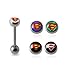 One Full Set Logo Tongue Bar with FREE!!! 4 Pices Interchange Logo Ball Tongue Piercing jewelry