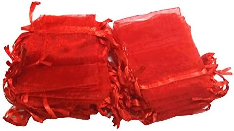 TerGing 3*4 Organza Wedding Party Favor Gift Bags,500 pcs Red