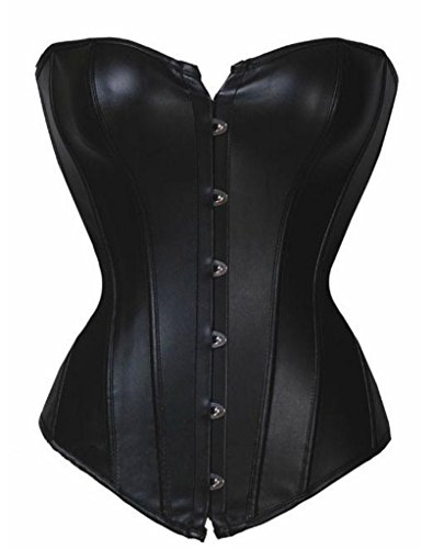 Mifree Women's Waist Satin Lace up Overbust Corset Bustier Plus Size + G-string