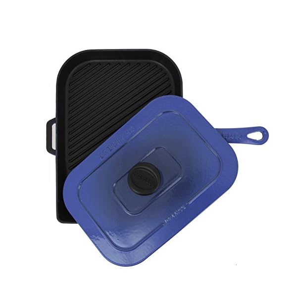 Chasseur 10inch Blue French Enameled Cast Iron Panini Press Cast Iron Freaks