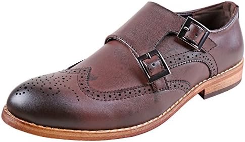 Urban Fox Everette Men's Dress Shoe | Brogue | Round Toe | Oxford Shoes | Slip Resistant | Wingtip Dress Shoes Men