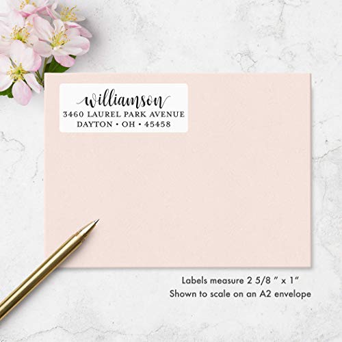 Personalized Return Address Labels Sheet of 30 - Custom Name and Address Stickers - White Self Adhesive Labels Printed with Black Ink - Thumbnail 2