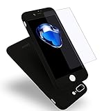 iPhone 7 Plus Case, Coocolor [Perfect Fit] 360 Degree All-around Ultra Thin Full Body Coverage Protection Dual Layer Hard Slim Case + Tempered Glass Screen Protector For iPhone 7 Plus-Black