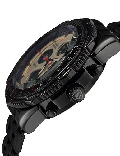 Shark Reloj Hombre de Cuarzo Correa de Acero Inoxidable Negro Esfera Blanca - Imagen 4