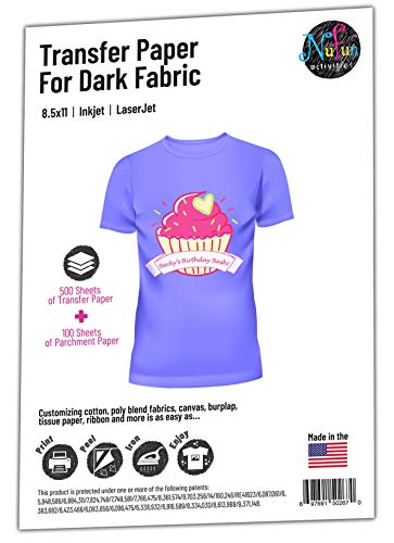 NuFun Activities Inkjet Printable Iron On Heat Transfer for Dark ...