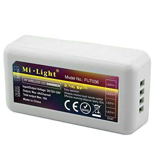 LIGHTEU, Milight Miboxer 2.4GHz LED Single Color Controller WiFi Remote Control-Brightness Dimmable, fut036
