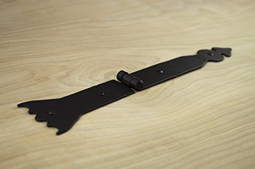 Decorative Strap Hinge 11" For Doors or Gates Rustic Hammered Iron Black Finish Hand Crafted Borderland Rustic Hardware