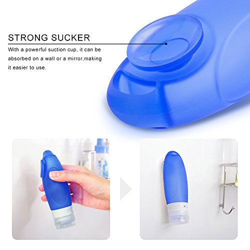 Leak Proof Travel Silicone Bottles(4Pack,3oz),Soft Squeeeze Refillable Silicone Travel Containers,Travel Accessories for Carry On Luggage - For Shampoo, Conditioner, Lotion