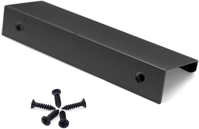 Tiberham Modern Style Finger Edge Pull, 4 Pack Heavy Duty Matte Black Door Handles - Image 3