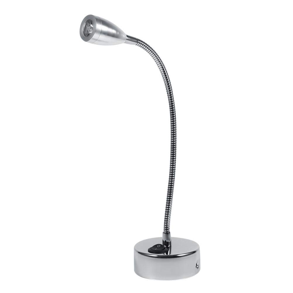 Fdit Modern LED Wall Swan Neck Lights 3W Reading Light Flexible Bedside Lamp 85-265 V with/Without Switch, Aluminium 3.0W