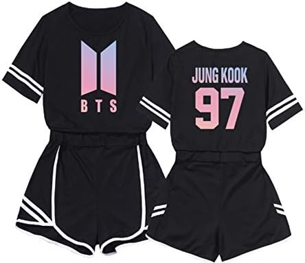 OOHPA BTS Cartoon Pajamas Set-Kpop Sleepwear SUGA Same Harajuku Long Sleeve Shirt Unisex Bedgown