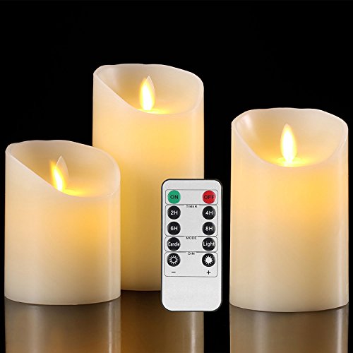 AKU TONPA Flameless Candles Battery Operated Pillar Real Wax Electric