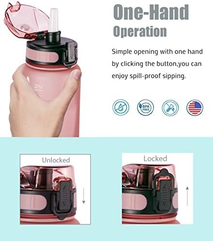 Insulated water bottle with straw, leak-proof, $14.99, by Allfourior.