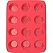 BakeitFun Standard Silicone Muffin Baking Pan in Vibrant Red Color with 12 Circular Compartments That Can Be Used for Cupcakes, Tarts and Other Baked Goodness. Perfect for Professional and Home Use