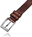 Mio Marinos Men Genuine Leather Dress Belt with Single Prong Buckle - Burnt Umber - 38