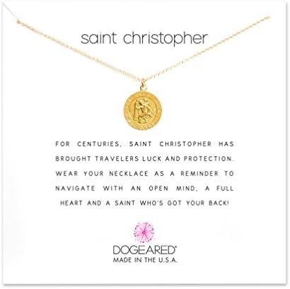 Dogeared Saint Christopher in Gold Tone Necklace