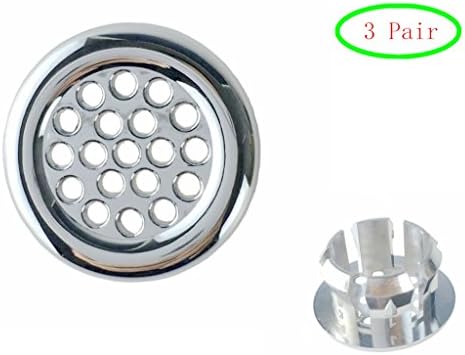 VRSS 10th Grade Electroplating Bathroom Kitchen Sink Basin Trim Overflow Ring Hole Insert in Cap 3 Pairs (Net) 1 Year Replacement Guarantee if RUST OR FADE
