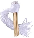 Wishprom Ribbon Wands Sticks Streamers for Wedding Party Favor (White-30PCS)