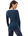 PattyBoutik Women's Crochet Lace Inset Curved Hem Blouse