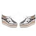 Latasa Womens Chic Hollow out Lace-up Pointed-toe Platform Wedge Mid Heel Oxford Shoes