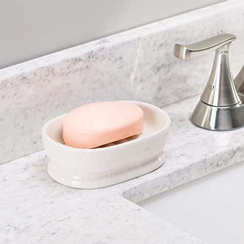 MDesign Decorative Ceramic Bar Soap Dish Tray For Bathroom Vanities ...