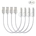 Upow 2-in-1 Nylon Braided Sync and Charge Cable (0.25m/9.8-Inch) with Lightning and Micro USB Connectors, Silver, 4 Pack