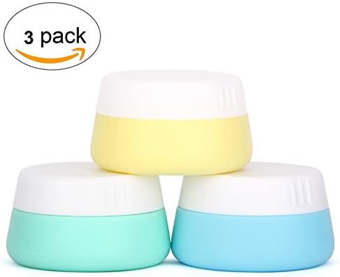 KongNai Silicone Cosmetic Containers Accessories, 20ml Travel Cream Jars with Sealed Lids Leak Proof - 3 Pack