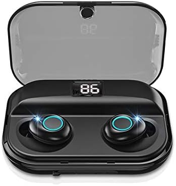Bluetooth Earbuds Wireless Earphones Bluetooth V5.0 Earphones TWS Wireless Bluetooth Earphone 8D Stereo Wireless Headphones Sport Earbuds Headset 2500Mah Power Bank Black-Led Dispaly