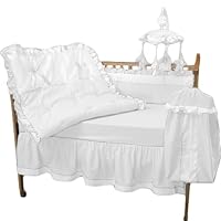 Baby Doll Bedding Regal Crib Bedding Set, White