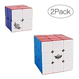 Little Valentine Cyclone Boys Speed Cube Set [2 Pack] 2x2 (50mm) 3x3 (56mm) Speed Cube Stickerless Magic Cube Puzzles Toys