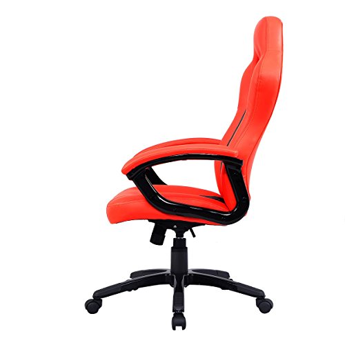 COSTWAY Bucket Seat Office Desk Chair High Back Race Car Style