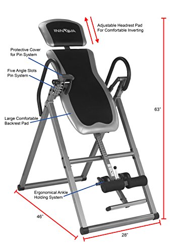 Innova ITX9600 Heavy Duty Inversion Table with Adjustable Headrest and Protective Cover, One Size - Image 3