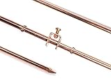 THE CIMPLE CO - 4ft Copper Grounding Rod - 3/8" Diameter - Includes Ground Rod Clamp | Great for Electric Fences, Antennas, Satellite Dishes, and other Grounding Needs