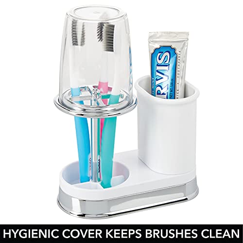 mDesign Decorative Plastic Bathroom Vanity Countertop Toothpaste