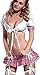 Niveltm Sexy Lingerie Schoolgirl's Cosplay Student Uniform Costumes (Pink), One size