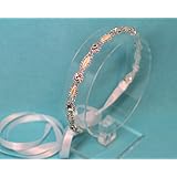 Amelia Silver Tone Pearl Ribbon Tie Back Wedding Headband