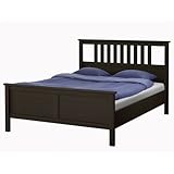 Ikea Hemnes Queen Bed Frame Black-brown Wood
