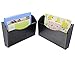 PAG 2 Pockets Office Supplies Organizer Wood Hanging Document & File Holder Wall Mounted Magazine Rack, Black