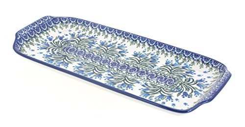Blue Rose Polish Pottery Tulip Bouquet Bread Tray