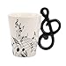 12.9 oz Unique 3D Handle Music Mug Musical Notes Design Coffee Cup Ceramic Music Musical Notes Cup Gift for Women,Men,Friend
